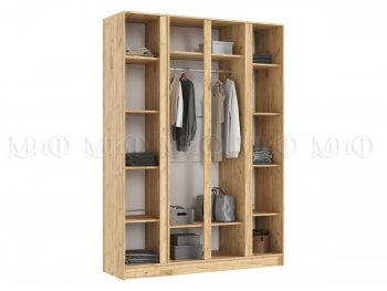 Шкаф 1600 мм 4-х створчатый Келвин крафт золотой/белый (Миф) в Артёмовском - artyomovskij.mebel-e96.ru