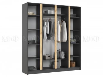 Шкаф 2000 мм 4-х ств. Келвин графит  (Миф) в Артёмовском - artyomovskij.mebel-e96.ru