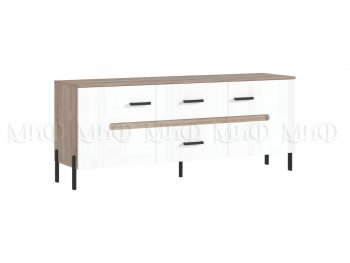 Тумба ТВ Ким белый глянец холодный (Миф) в Артёмовском - artyomovskij.mebel-e96.ru