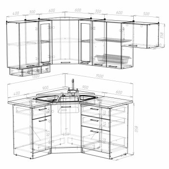 Кухонный гарнитур Кира литл 1300х2000 мм (Герда) в Артёмовском - artyomovskij.mebel-e96.ru