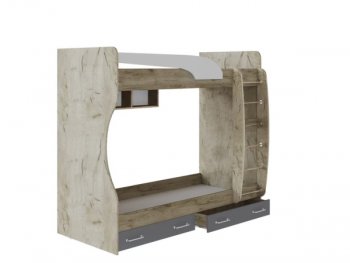 Кровать двухъярусная Колибри Лофт крафт серый (Текс) в Артёмовском - artyomovskij.mebel-e96.ru