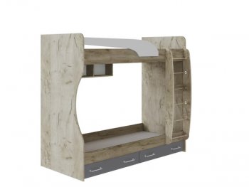 Кровать двухъярусная Колибри Лофт крафт серый (Текс) в Артёмовском - artyomovskij.mebel-e96.ru