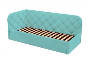 Кровать-софа мягкая Комфорт-Л РОМБ с ПМ, Левая (бирюзовый) (Редмисон) в Артёмовском - artyomovskij.mebel-e96.ru