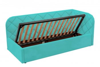 Кровать-софа мягкая Комфорт-П РОМБ с ПМ, Правая (бирюзовый) (Редмисон) в Артёмовском - artyomovskij.mebel-e96.ru