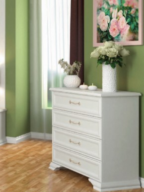 Комод 4 ящ  ГРАЦИЯ (лак) Белый / Белый (БМ) в Артёмовском - artyomovskij.mebel-e96.ru
