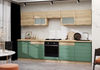 Кухонный гарнитур 3000 мм Кремона фисташка (Росток) в Артёмовском - artyomovskij.mebel-e96.ru