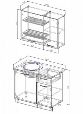 Кухонный гарнитур Лофт 1000 в Артёмовском - artyomovskij.mebel-e96.ru