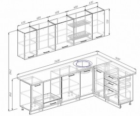 Кухонный гарнитур угловой Графика 2600х1600 мм МДФ в Артёмовском - artyomovskij.mebel-e96.ru