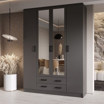 Шкаф Квадро 1600 мм Графит (Эра) в Артёмовском - artyomovskij.mebel-e96.ru