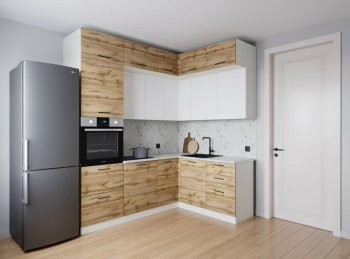 Кухонный гарнитур угловой Лада 2200*1700 мм (Санвут) в Артёмовском - artyomovskij.mebel-e96.ru