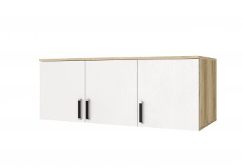 Шкаф Лагуна с антресолью делано/белый (Текс) в Артёмовском - artyomovskij.mebel-e96.ru