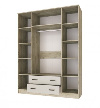 Шкаф 1600 мм Лагуна с антресолью крафт серый/кашемир (Текс) в Артёмовском - artyomovskij.mebel-e96.ru