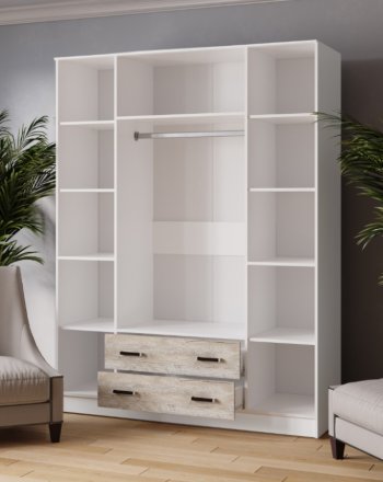 Шкаф 1600 мм Лагуна с антресолью дуб юкон (Текс) в Артёмовском - artyomovskij.mebel-e96.ru