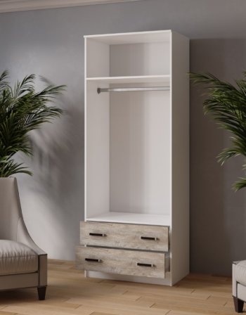 Шкаф 800 мм Лагуна с антресолью без зерк. дуб юкон (Текс) в Артёмовском - artyomovskij.mebel-e96.ru