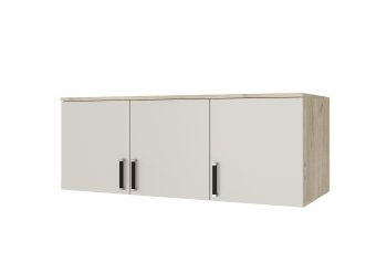 Шкаф 1200 мм Лагуна с антресолью с зеркалом крафт серый/кашемир (Текс) в Артёмовском - artyomovskij.mebel-e96.ru