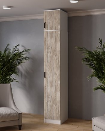 Пенал 400 мм Лагуна с антресолью  дуб юкон (Текс) в Артёмовском - artyomovskij.mebel-e96.ru