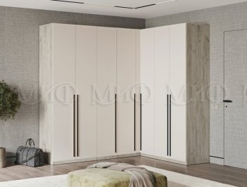 Гардеробная/шкаф 2200*1706 мм Ларго №3 дуб крафт серый/кашемир (Миф) в Артёмовском - artyomovskij.mebel-e96.ru