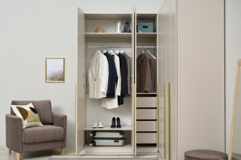 Гардеробная/шкаф 2200*1706 мм Ларго №3 Кашемир (Миф) в Артёмовском - artyomovskij.mebel-e96.ru