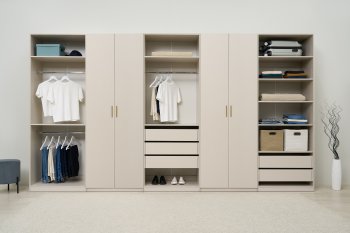 Гардеробная/шкаф 4000 мм Ларго №4 Кашемир (Миф) в Артёмовском - artyomovskij.mebel-e96.ru