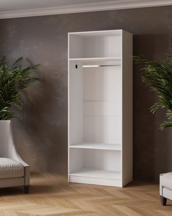 Шкаф 800 мм Ларс с зеркалом Белый/Ателье светлое (Микон) в Артёмовском - artyomovskij.mebel-e96.ru