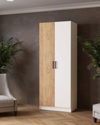 Шкаф 800 мм Ларс без зеркал Белый/Дуб крафт (Микон) в Артёмовском - artyomovskij.mebel-e96.ru