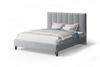 Кровать с ПМ Лаура мягкая Stone (серый), 1600 (МЛК) в Артёмовском - artyomovskij.mebel-e96.ru