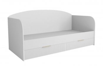 Кровать Лавис ДКД 2000.1 с ящиками белый софт (ДСВ) в Артёмовском - artyomovskij.mebel-e96.ru