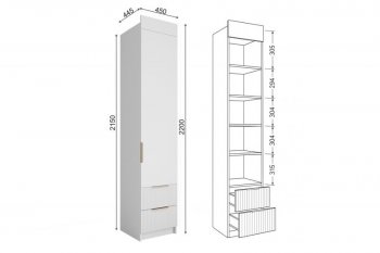 Шкаф Лавис ШД 450.1, белый софт (ДСВ) в Артёмовском - artyomovskij.mebel-e96.ru