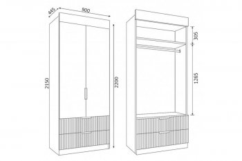 Шкаф Лавис ШД 900.1, белый софт (ДСВ) в Артёмовском - artyomovskij.mebel-e96.ru