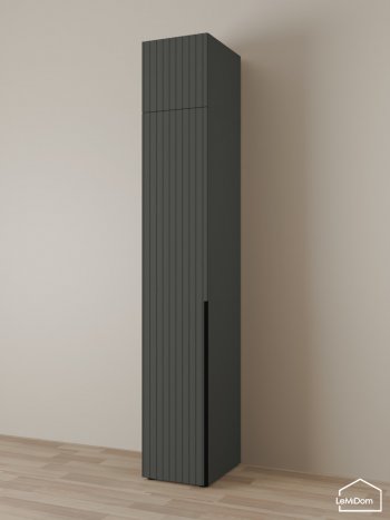 Шкаф с антресолью 400 мм Linnea MHR-1A-1 2450х400х510 (Графит-М 11.1.25) в Артёмовском - artyomovskij.mebel-e96.ru