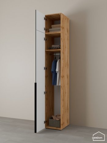 Шкаф с антресолью 400 мм Linnea MHR-1A-1 2450х400х510 (ДВ-М 11.1.25) в Артёмовском - artyomovskij.mebel-e96.ru