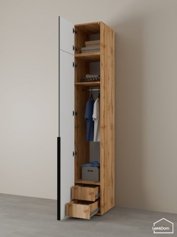 Шкаф с антресолью 400 мм Linnea MHR-1A-3 2450х400х510 (ДВ-М 11.1.25) в Артёмовском - artyomovskij.mebel-e96.ru