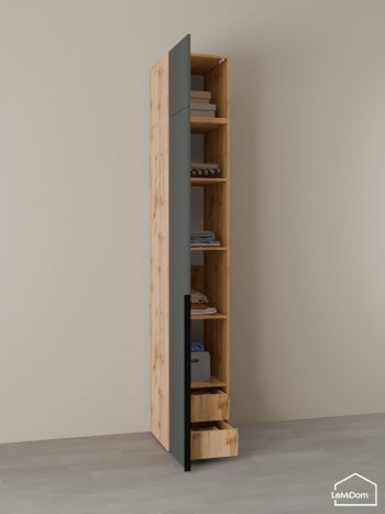 Шкаф с антресолью 400 мм Linnea MHR-1A-4 2450х400х510 (ДВ-М 11.1.25) в Артёмовском - artyomovskij.mebel-e96.ru