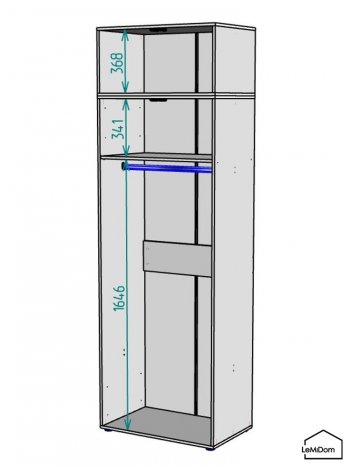 Шкаф с антресолью 800 мм Linnea MHR-2A-1 2450х800х510 (ДВ-М 11.1.25) в Артёмовском - artyomovskij.mebel-e96.ru