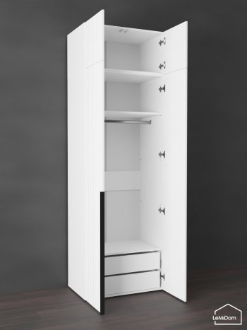 Шкаф с антресолью 800 мм Linnea MHR-2A-3 2450х800х510 (Белый-М 11.1.2) в Артёмовском - artyomovskij.mebel-e96.ru