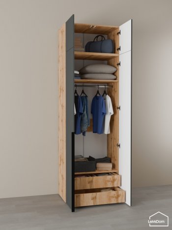 Шкаф с антресолью 800 мм Linnea MHR-2A-3 2450х800х510 (ДВ-М 11.1.25) в Артёмовском - artyomovskij.mebel-e96.ru