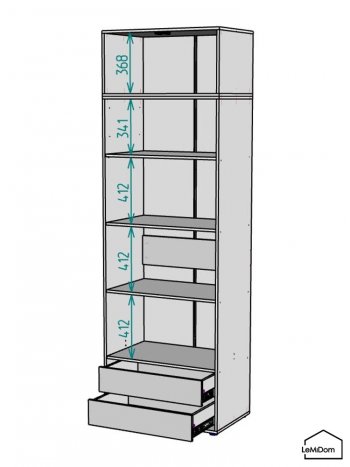 Шкаф с антресолью 800 мм Linnea MHR-2A-4 2450х800х510 (Белый-М 11.1.1) в Артёмовском - artyomovskij.mebel-e96.ru