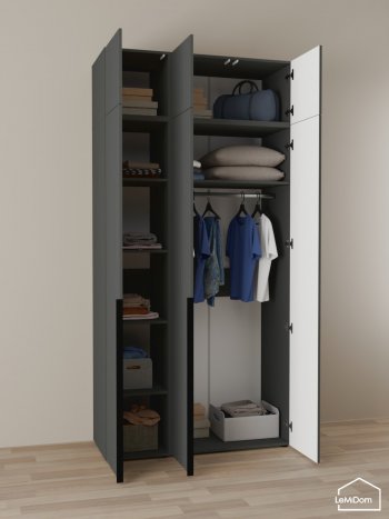 Шкаф с антресолью 1200 мм Linnea MHR-3A-1 2450х1200х510 (Графит-М 11.1.25) в Артёмовском - artyomovskij.mebel-e96.ru