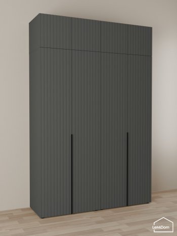 Шкаф с антресолью 1600 мм Linnea MHR-4A-1 2450х1600х510 (Графит-М 11.1.25) в Артёмовском - artyomovskij.mebel-e96.ru