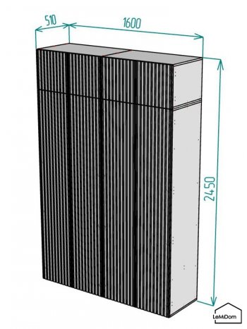 Шкаф с антресолью 1600 мм Linnea MHR-4A-2 2450х1600х510 (Белый-М 11.1.1) в Артёмовском - artyomovskij.mebel-e96.ru