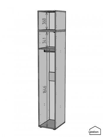 Шкаф с антресолью 400 мм Linnea MHR-1A-1 2450х400х510 (ДВ-М 11.1.25) в Артёмовском - artyomovskij.mebel-e96.ru