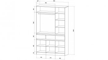 Шкаф 1500 мм 3х ств. Ленора вотан/Кашемир (Лин) в Артёмовском - artyomovskij.mebel-e96.ru