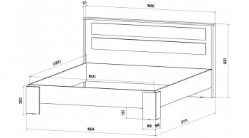 Кровать двуспальная Ленора вотан/Кашемир (Лин) в Артёмовском - artyomovskij.mebel-e96.ru
