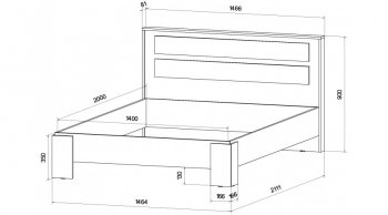 Кровать двуспальная Ленора вотан/Кашемир (Лин) в Артёмовском - artyomovskij.mebel-e96.ru