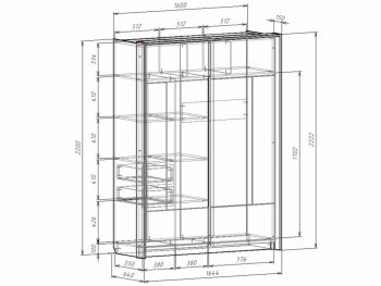 Шкаф-купе 1600 мм Либерти (Росток) в Артёмовском - artyomovskij.mebel-e96.ru