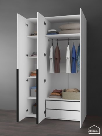 Шкаф Linnea MHR-3-2 2050х1200х510 (Белый-М 11.1.2) в Артёмовском - artyomovskij.mebel-e96.ru