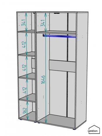 Шкаф Linnea MHR-3-1 2050х1200х510 (Белый-М 11.1.1) в Артёмовском - artyomovskij.mebel-e96.ru