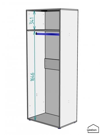 Шкаф Linnea MHR-2 2050х800х510 (Графит-М 11.1.25) в Артёмовском - artyomovskij.mebel-e96.ru