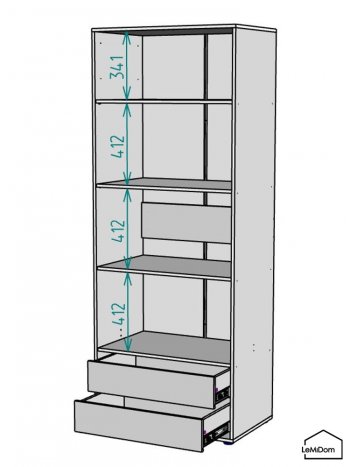 Шкаф Linnea MHR-2-4 2050х800х510 (ДВ-М 11.1.25) (1) в Артёмовском - artyomovskij.mebel-e96.ru