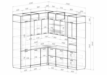 Кухонный гарнитур Лиора гранд прайм 2200х2500 мм (Герда) в Артёмовском - artyomovskij.mebel-e96.ru